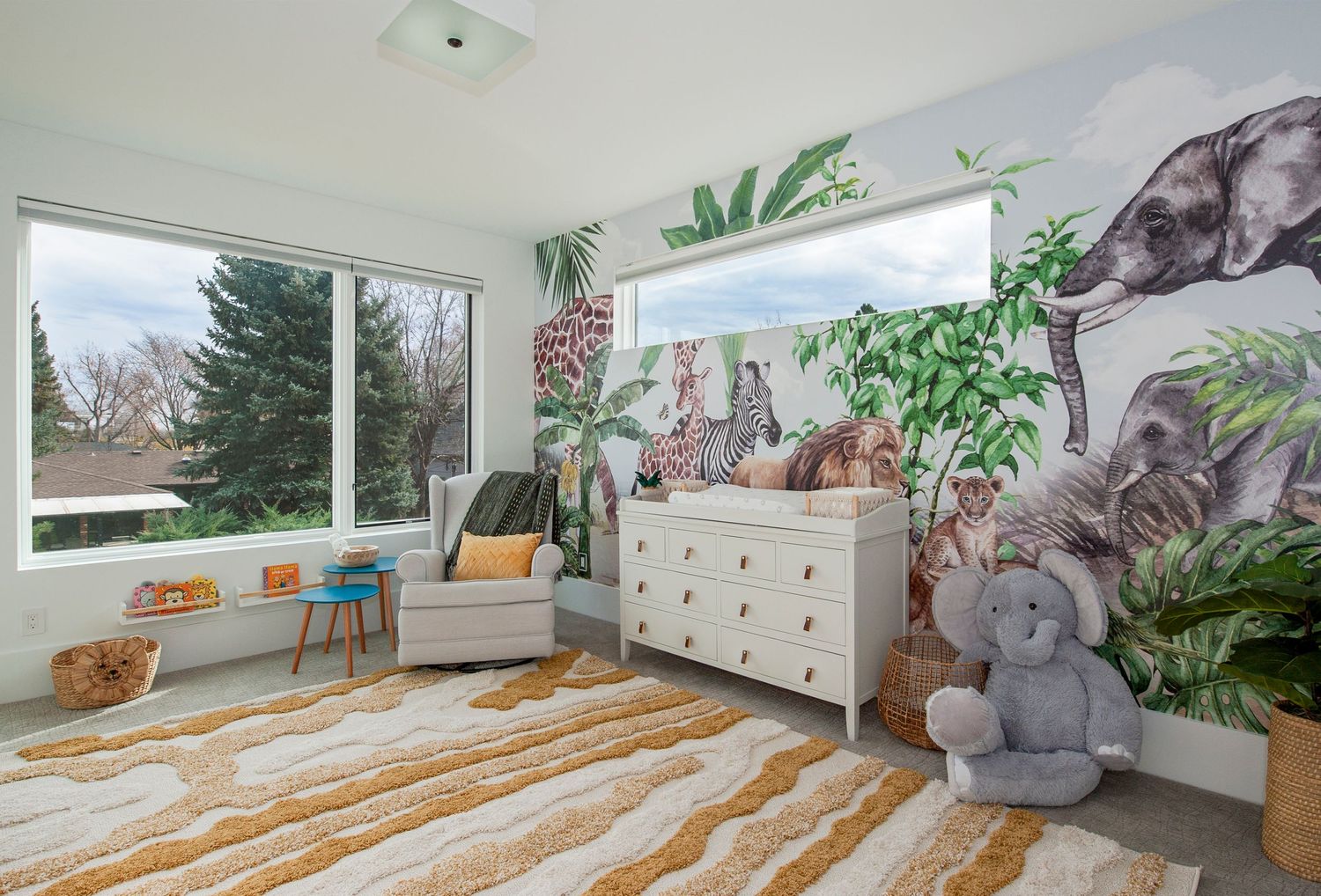 Architectural photo of nature-themed nursery in Denver Colorado.