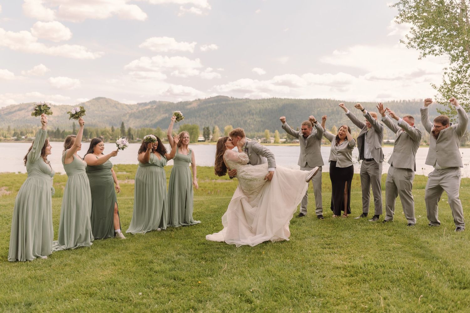 Wedding bridal party portraits in Spokane, Washington. Wedding photography for Spokane, Washington and Pacific northwest couples.