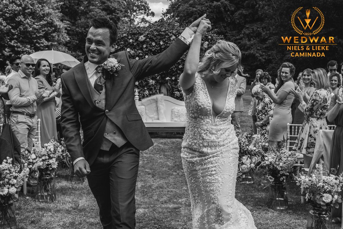 wedwar winnende foto bruidspaar na de ceremonie
