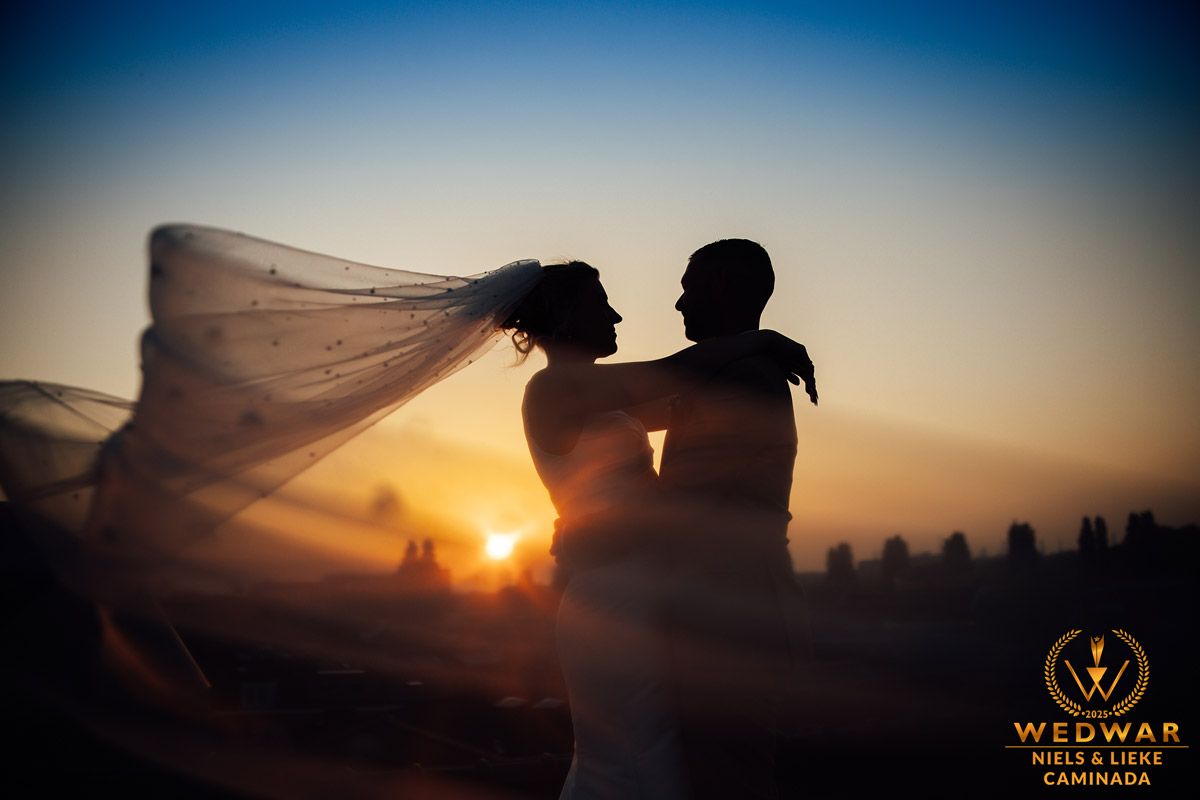 wedwar award winning wedding photography sunset