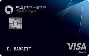 Chase Sapphire Reserve credit card in dark blue with geometric light patterns.