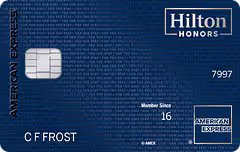 Amex Hilton Aspire blue colored card.