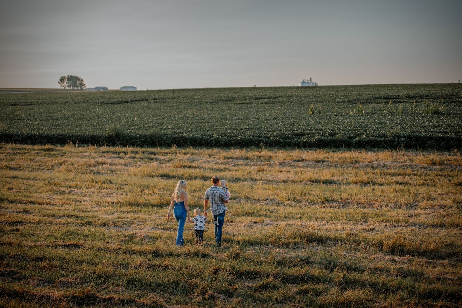 Open farmland stretches toward the horizon on a cloudy afternoon.