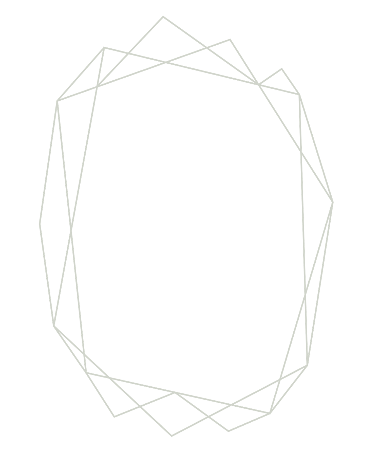 Minimalist geometric line art showing overlapping angular shapes.