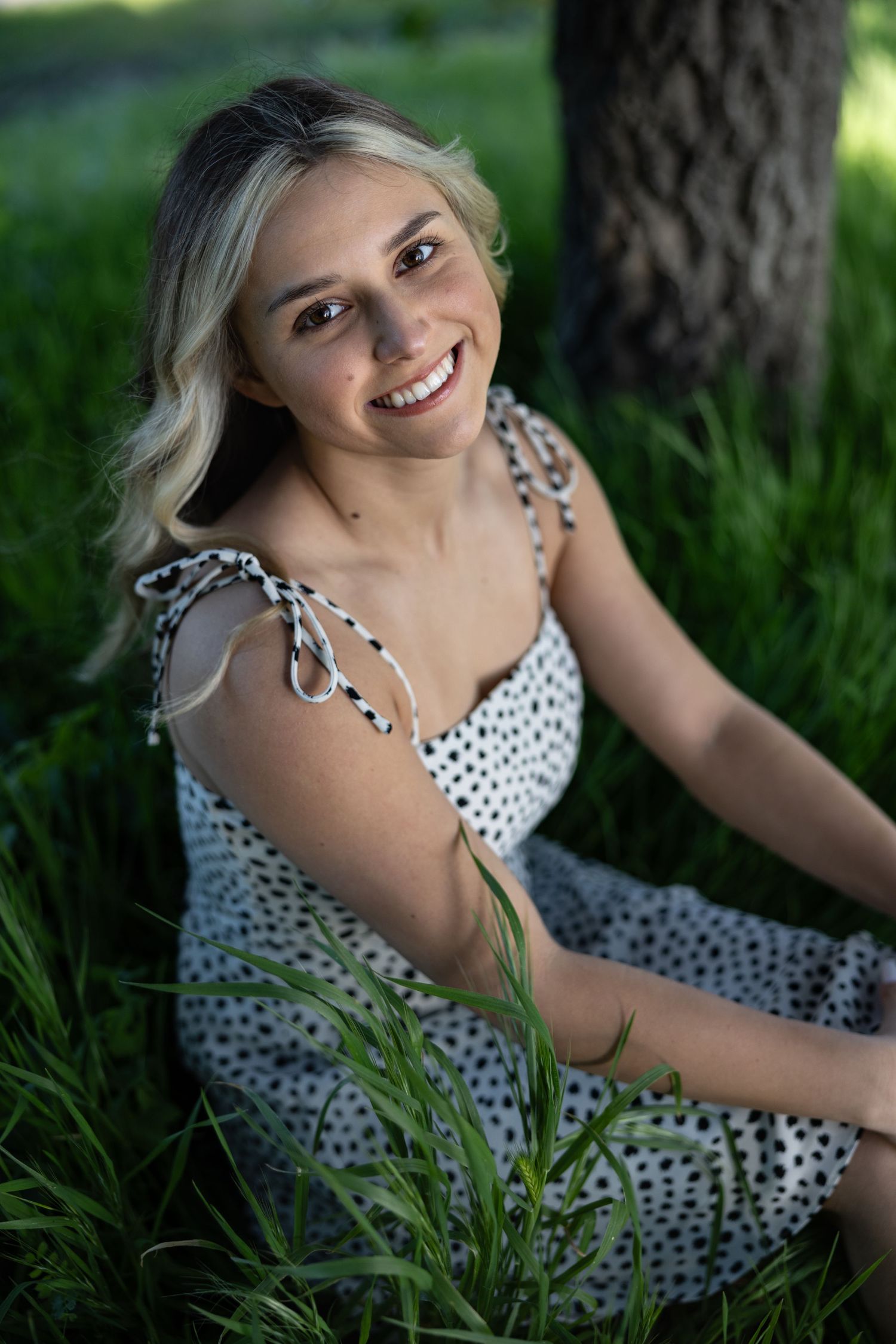 Lodi High senior spring portrait session by Lodi senior photographer Katie Malinda. Natural light, outdoor location, timeless senior photo.