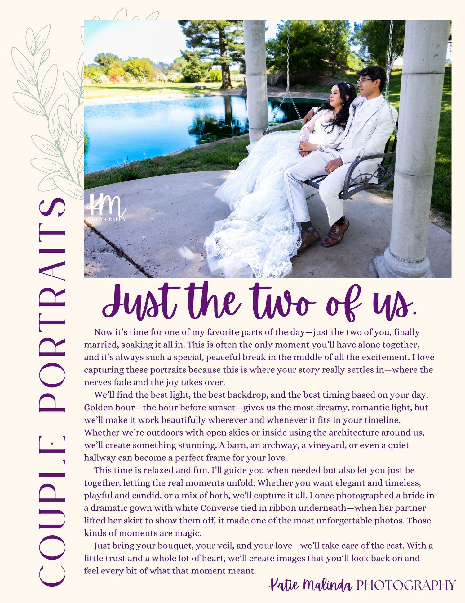 A couple in wedding attire sits together on a bench overlooking a serene waterfront under a white gazebo.