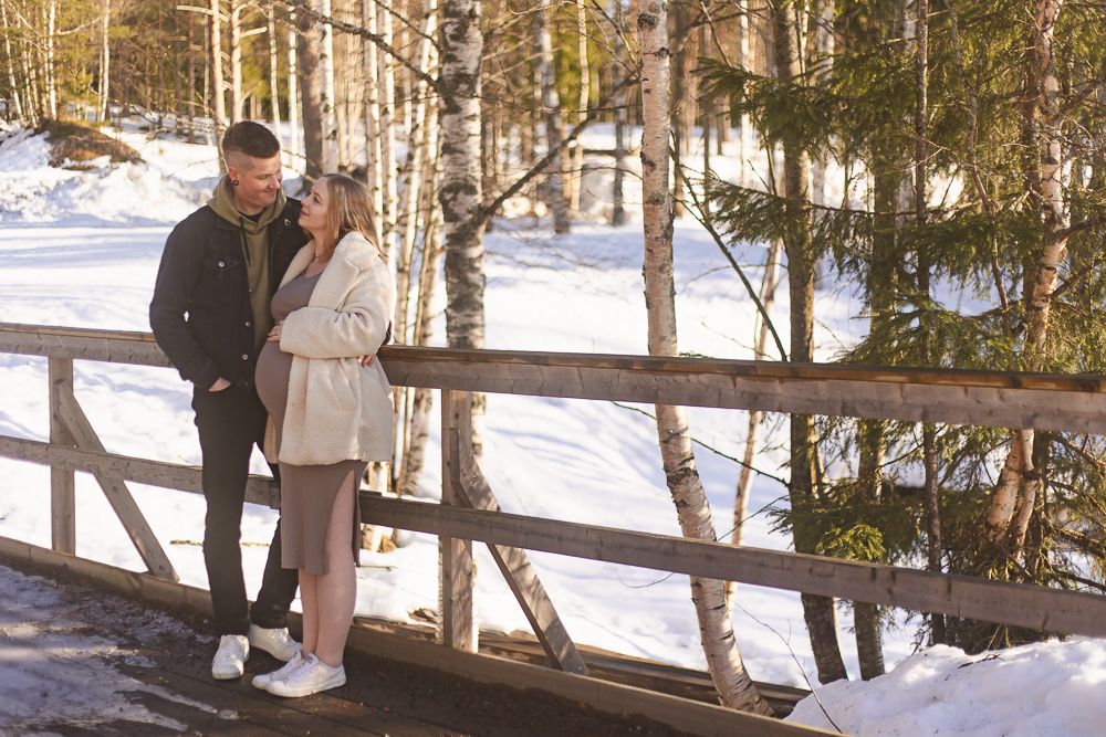 Gravidfotografering vårvinter Umeå