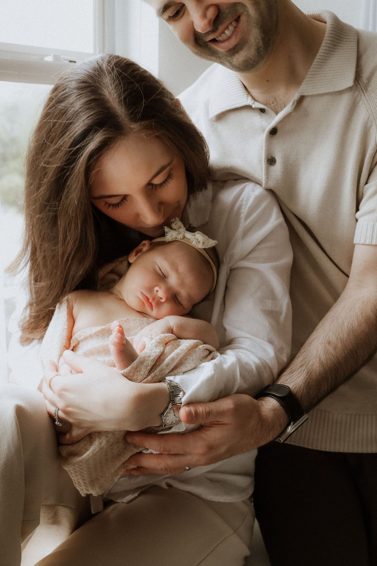 newborn lifestyle photography, mom and dad, in-home