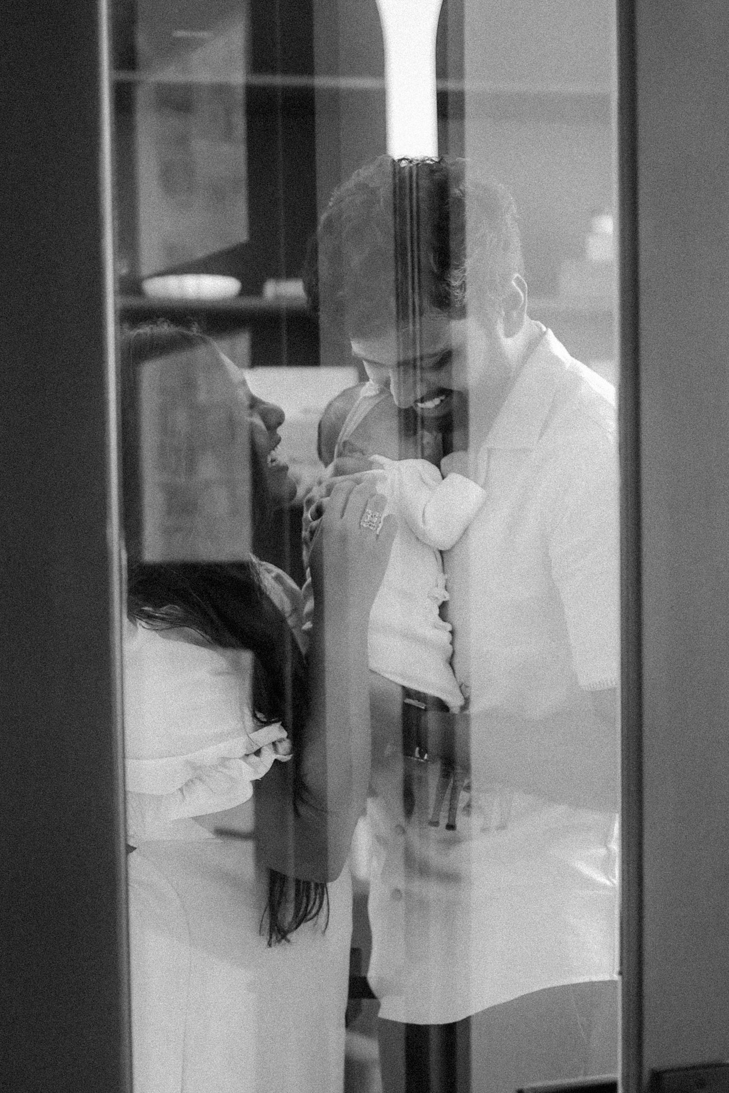 family portrait black and white in-home