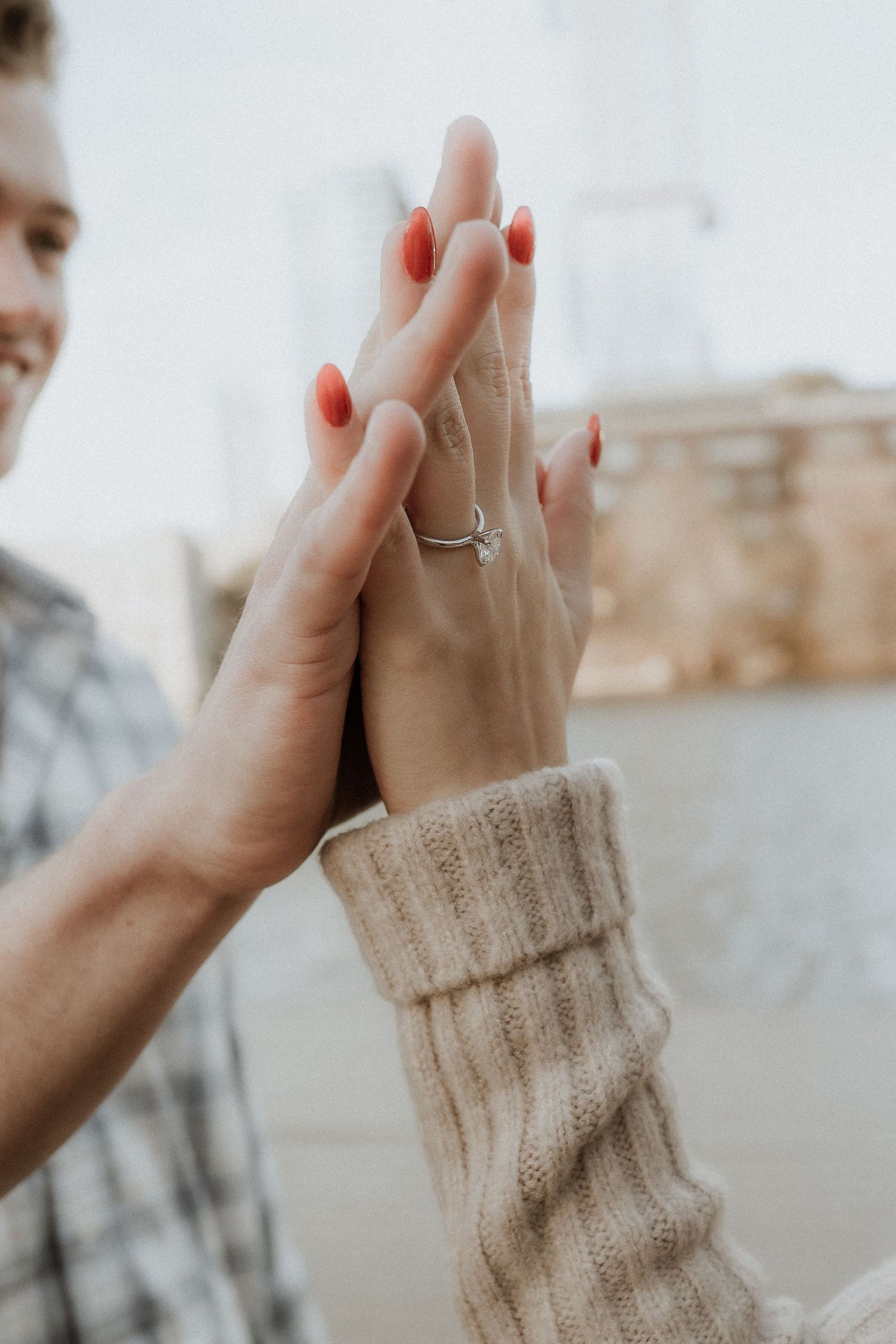 detail, hands, engagement ring, proposal, austin, tx
