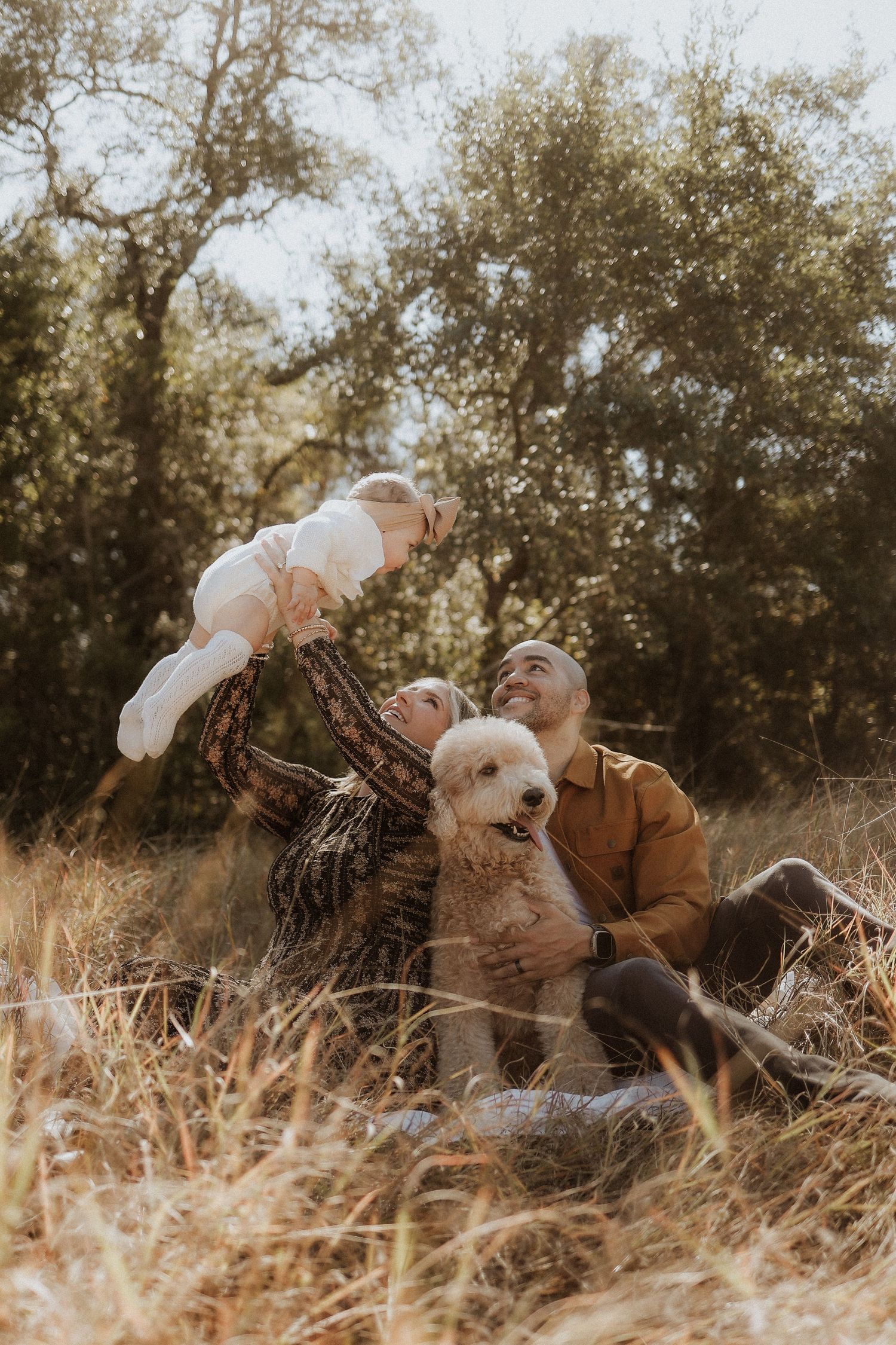 outdoors family session, baby, puppy, austin tx, park