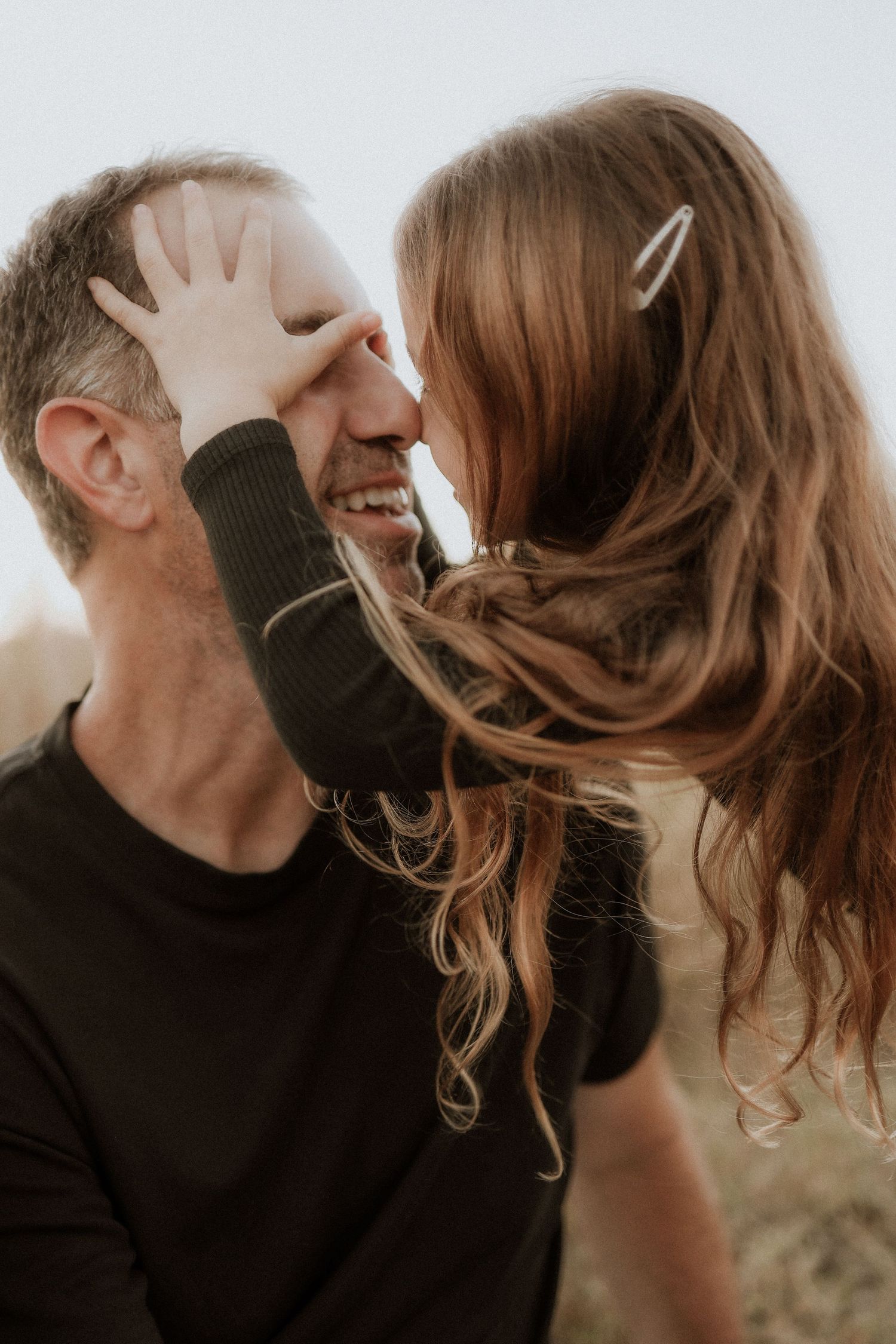 daughter and dad candid picture, loving moment, hill country texas