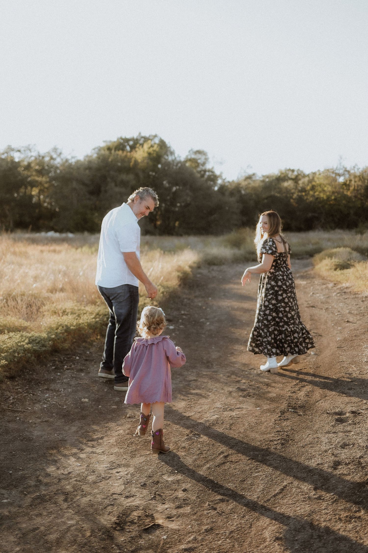 family portrait texas hill country golden hour