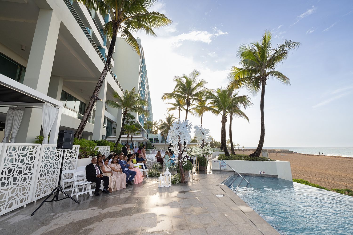 Wedding ceremony at La Concha Resort San Juan Puerto Rico oceanfront