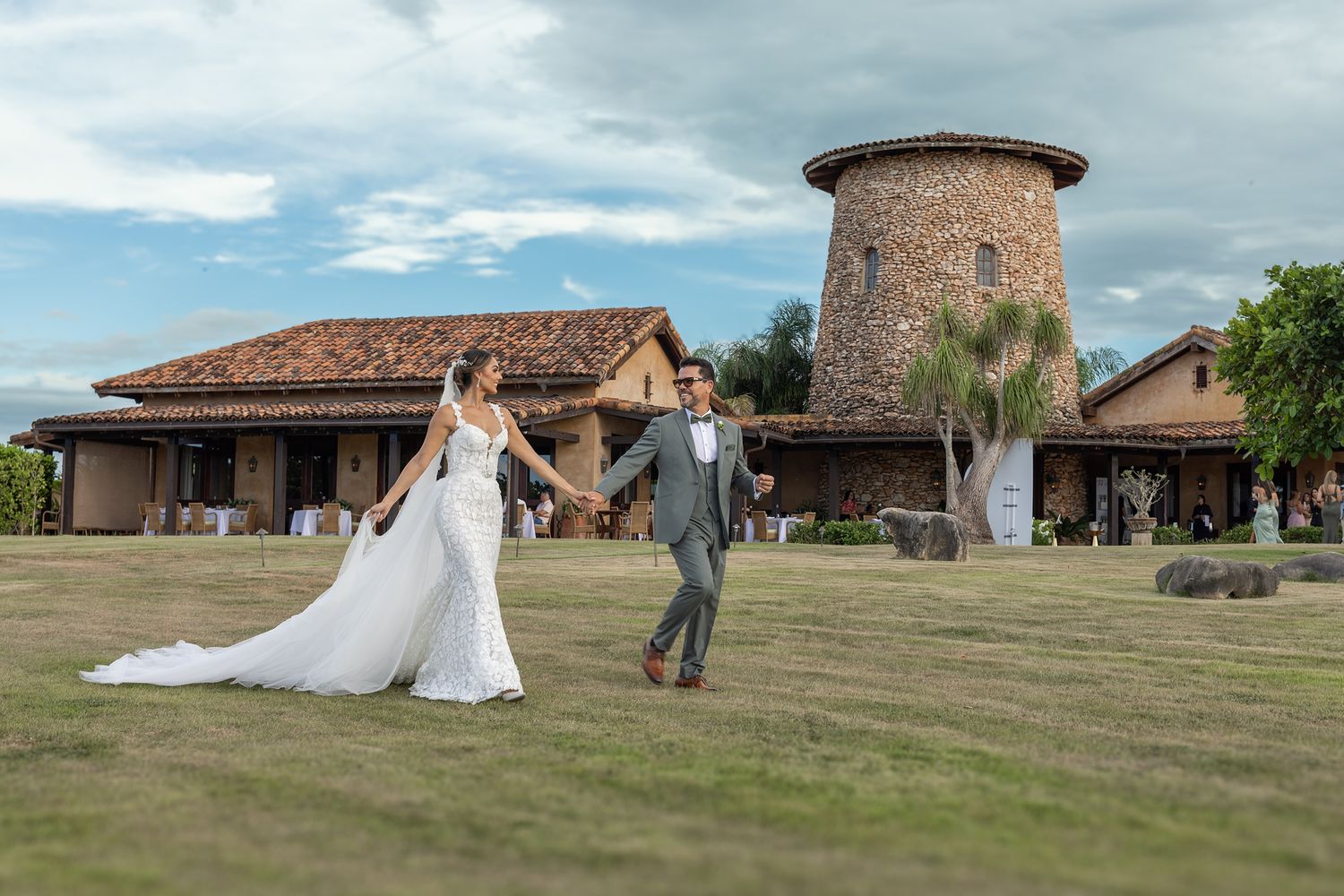 Bride and groom at historic hacienda Puerto Rico — destination wedding photographer Raymond Vega