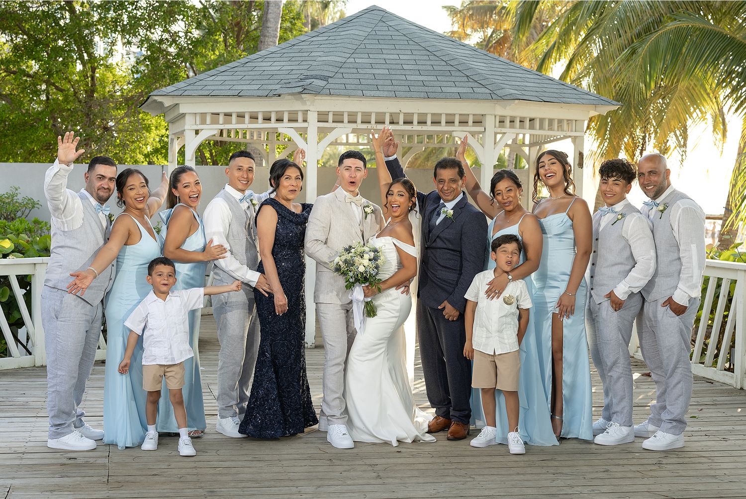 Wedding party group portrait at Royal Sonesta San Juan Puerto Rico — Raymond Vega Photography
