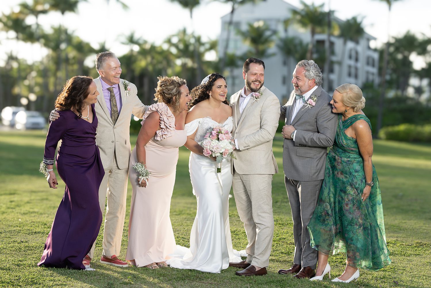 Happy family celebration Caribbean destination wedding Puerto Rico — Raymond Vega Photography
