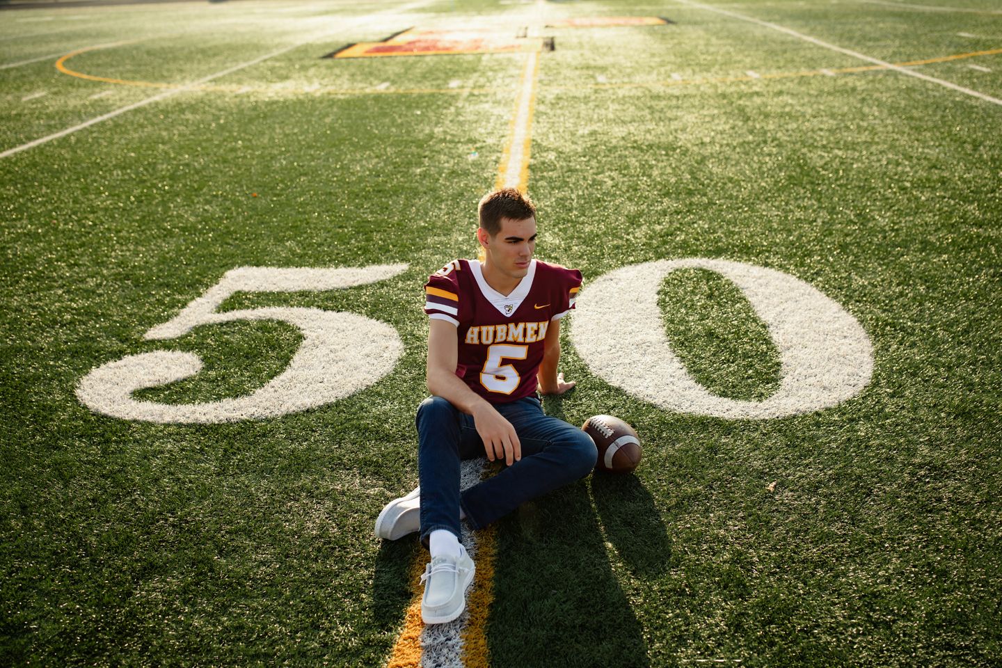 High school senior photography by Willow & Wren Photography in Jordan, Minnesota.  Minnesota high school football.