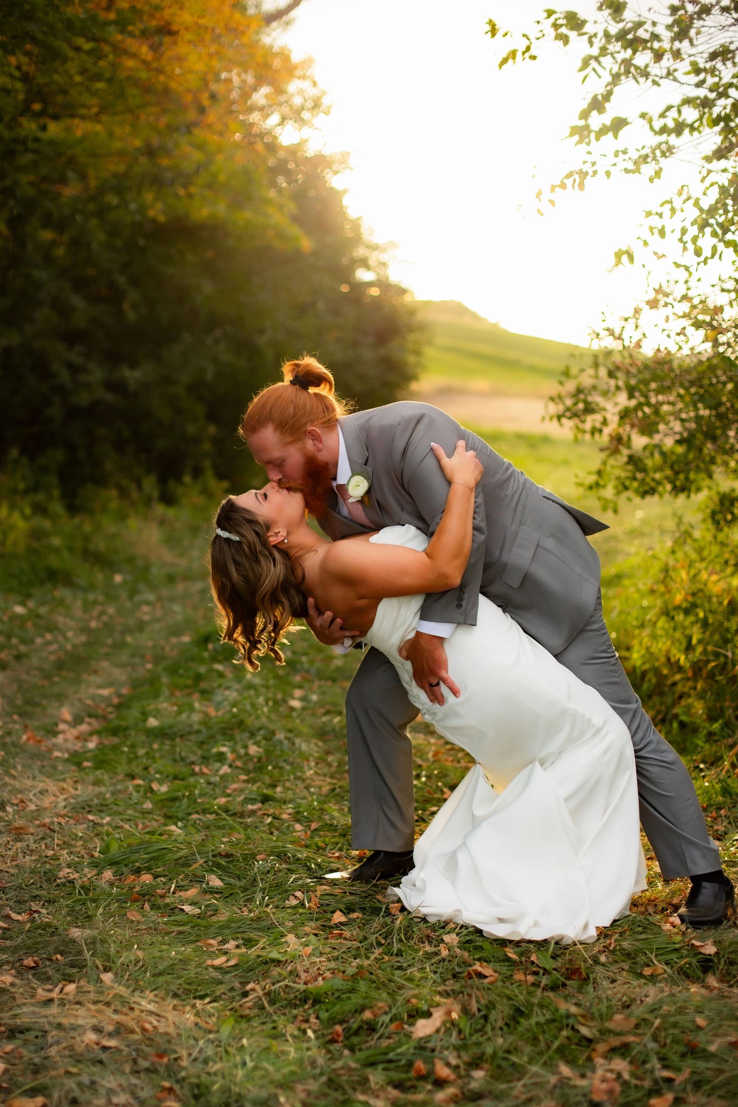 Newlywed couple. Victoria, Minnesota Wedding Photography  by Willow & Wren Photography.  Intimate and small wedding photography.