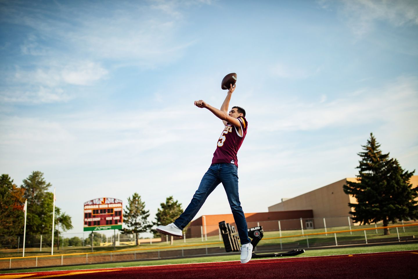 High school senior photography by Willow & Wren Photography in Jordan, Minnesota.  Minnesota high school football.