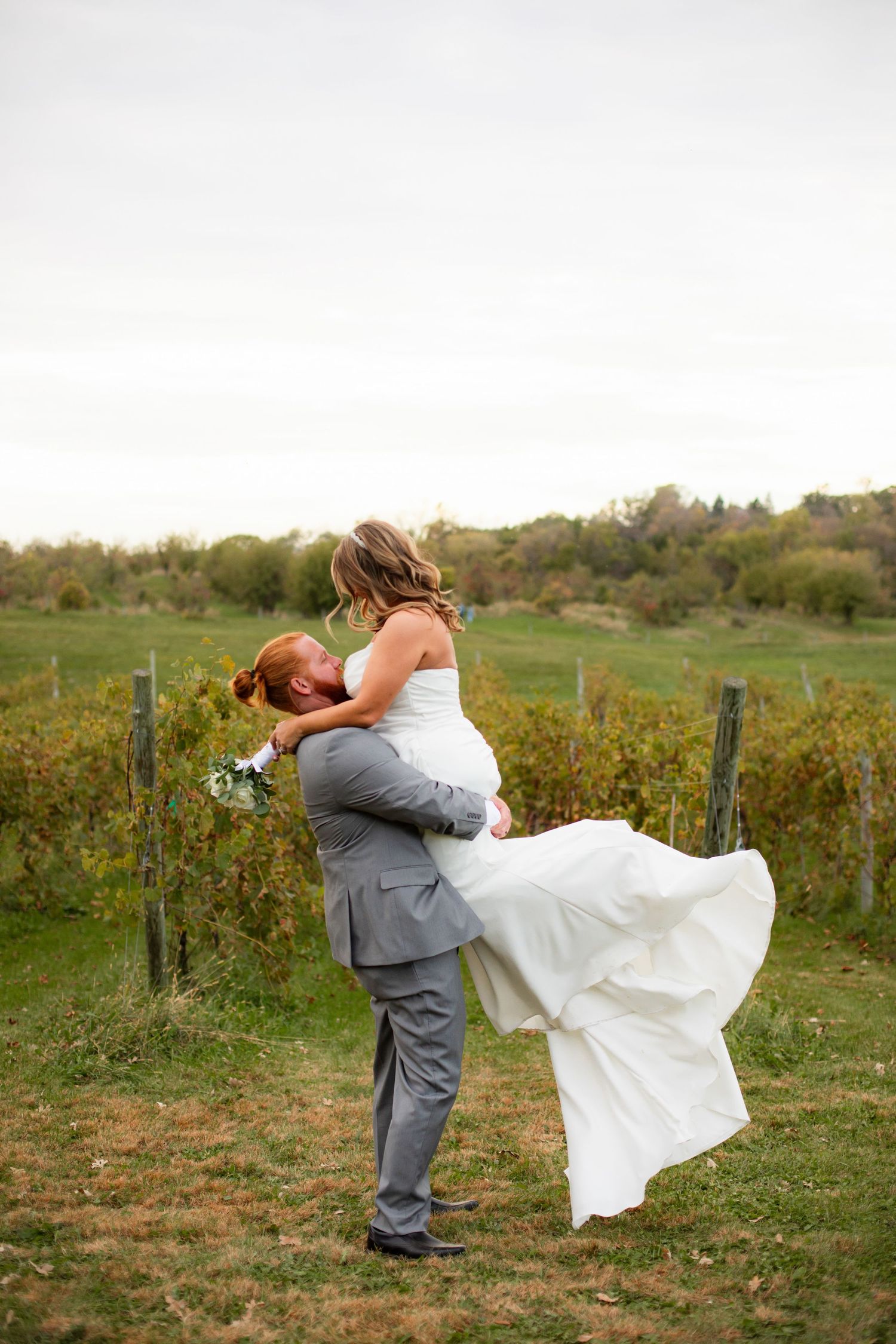 Newlywed couple. Victoria, Minnesota Wedding Photography  by Willow & Wren Photography.  Parley Lake Winery wedding.