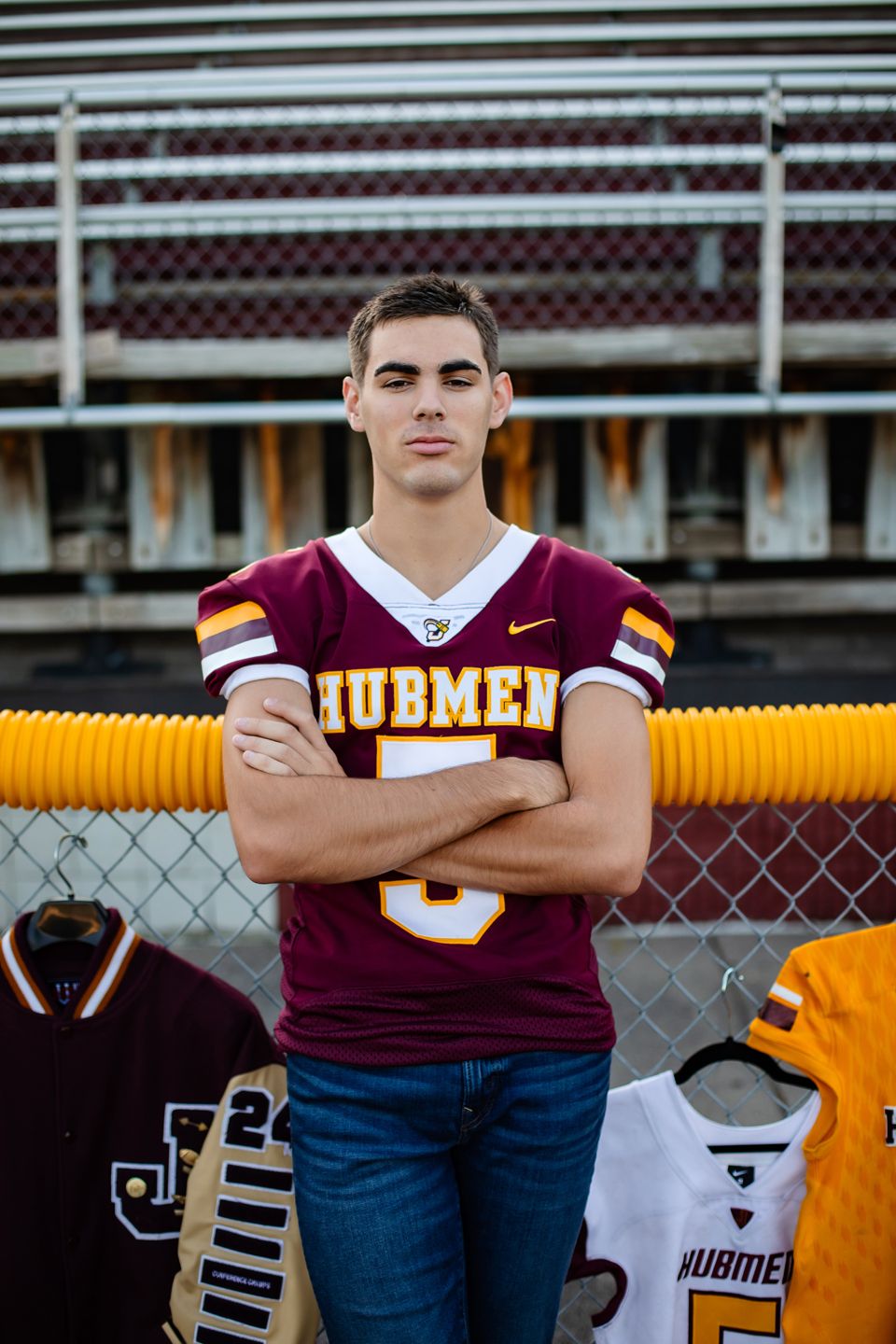 High school senior photography by Willow & Wren Photography in Jordan, Minnesota.  Minnesota high school football.