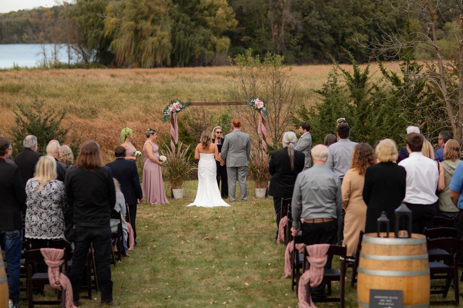 Newlywed couple. Victoria, Minnesota Wedding Photography  by Willow & Wren Photography.  Parley Lake Winery wedding.