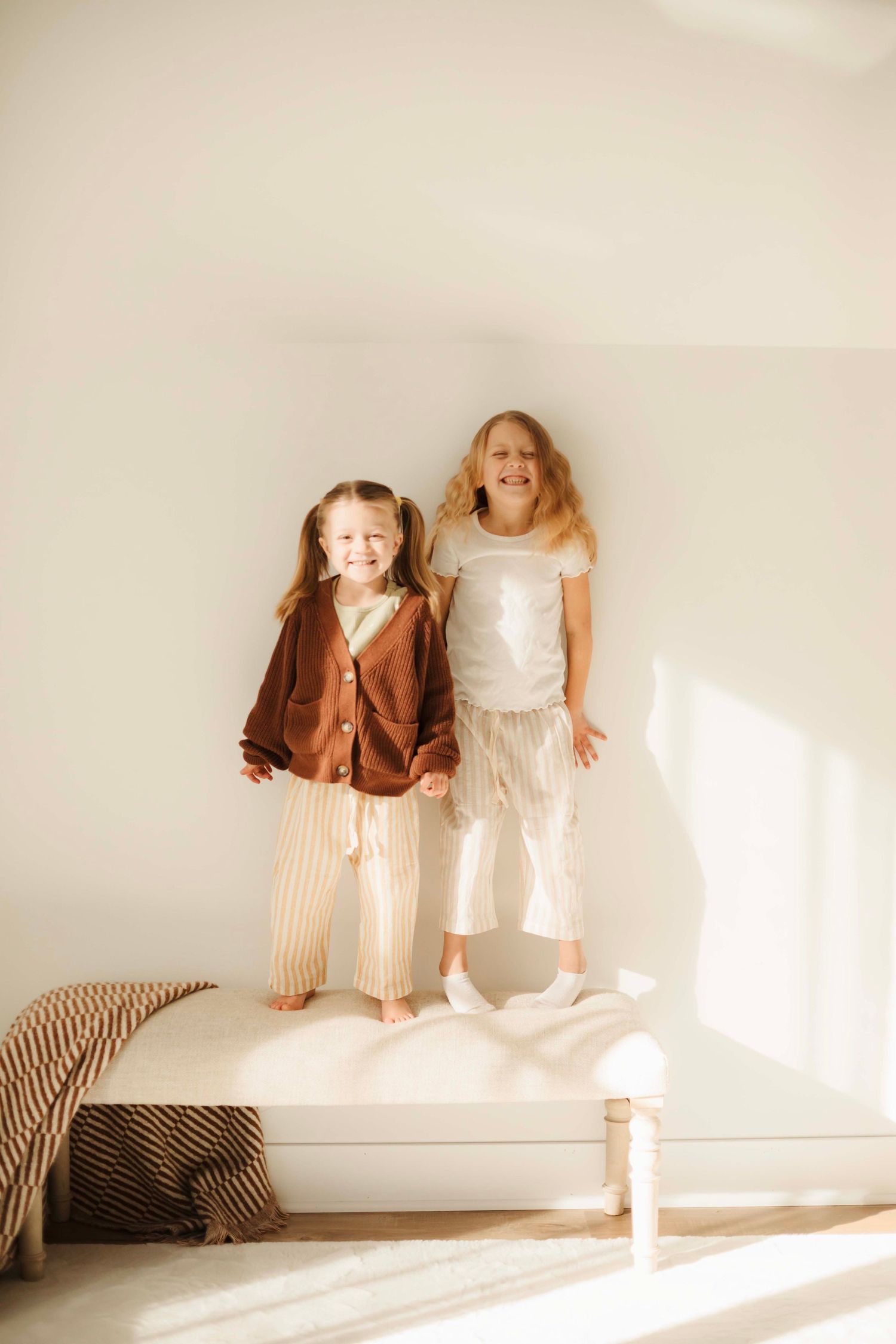 Simple siblings portraits with Willow & Wren Photography in her home studio in Chaska, Minnesota