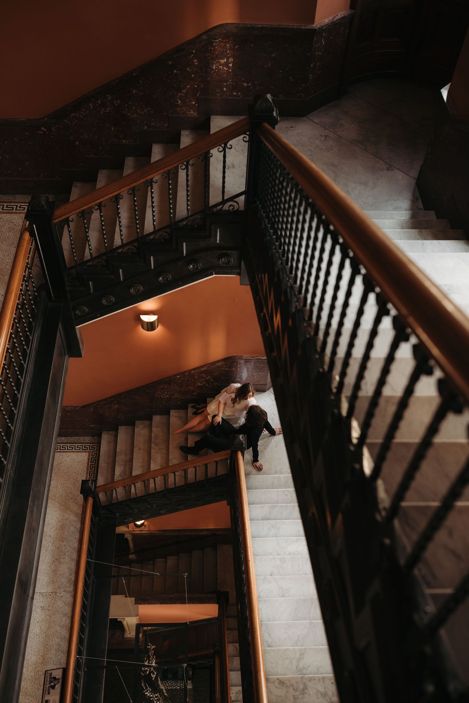 St. Paul Minnesota, Landmark Center engagement portrait session with Willow & Wren Photography.