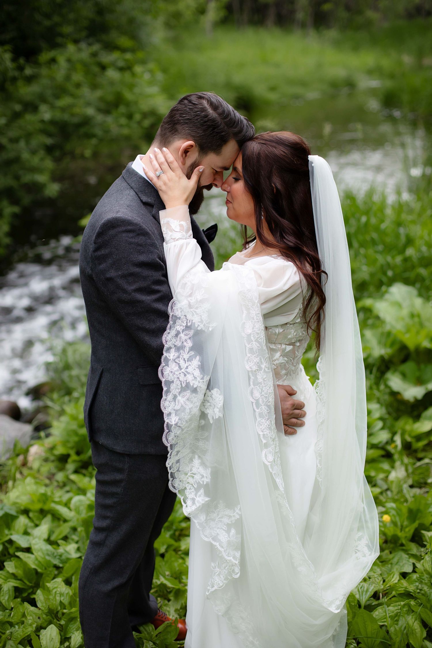 Newlywed couple. Alexandria, Minnesota Wedding Photography  by Willow & Wren Photography.  Intimate and small wedding photography.