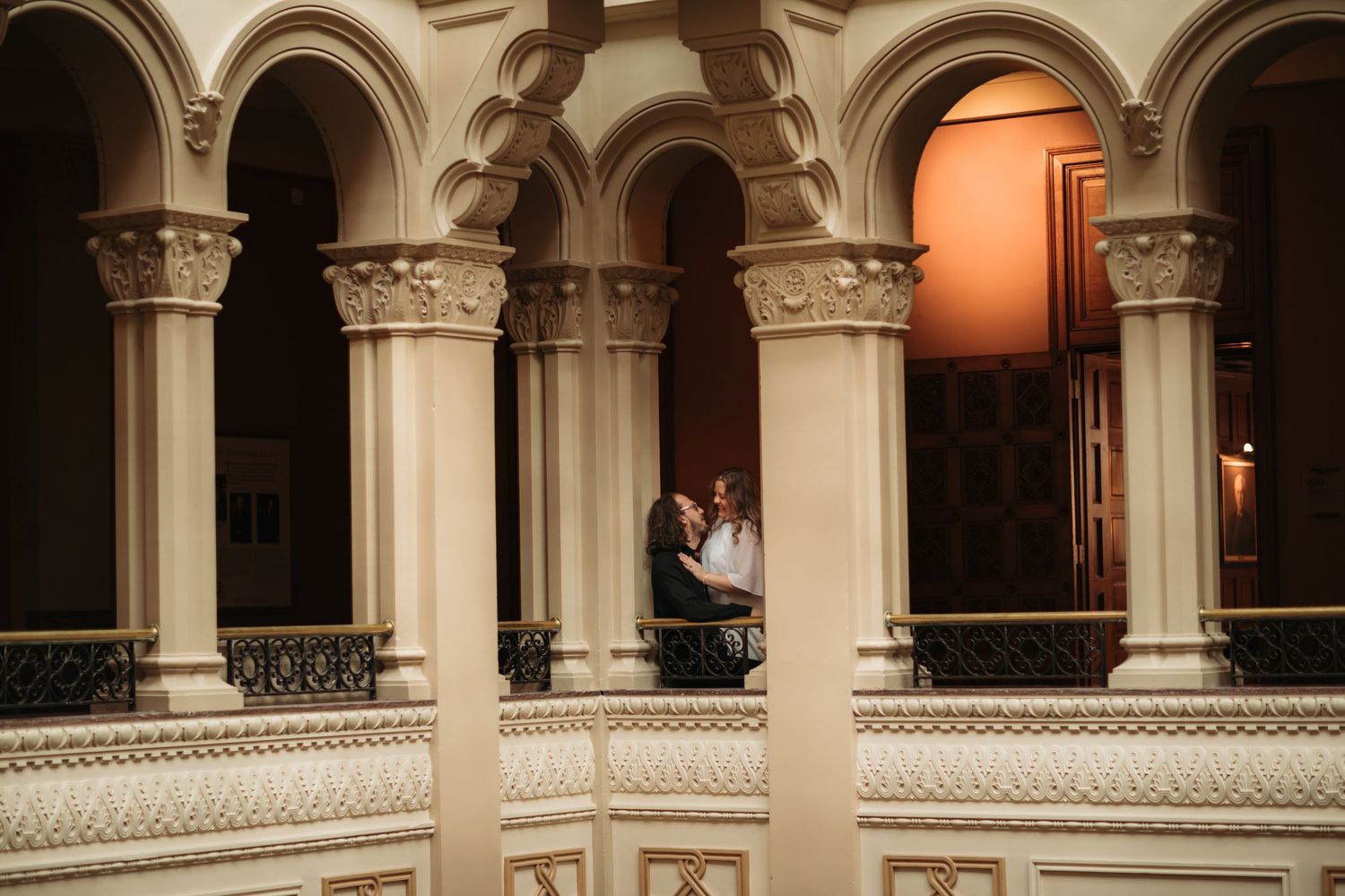 St. Paul Minnesota, Landmark Center engagement portrait session with Willow & Wren Photography.
