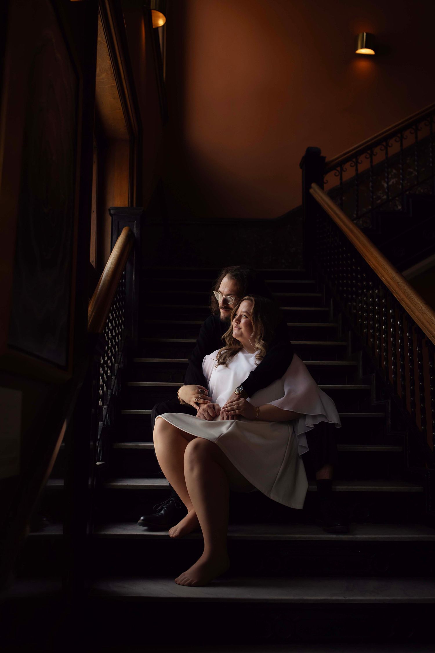 St. Paul Minnesota, Landmark Center engagement portrait session with Willow & Wren Photography.