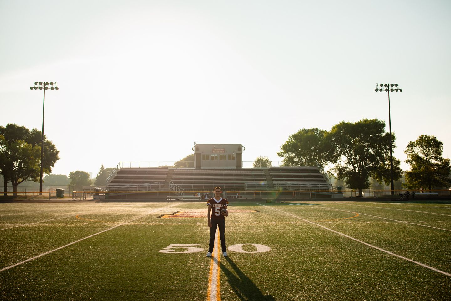 High school senior photography by Willow & Wren Photography in Jordan, Minnesota.  Minnesota high school football.