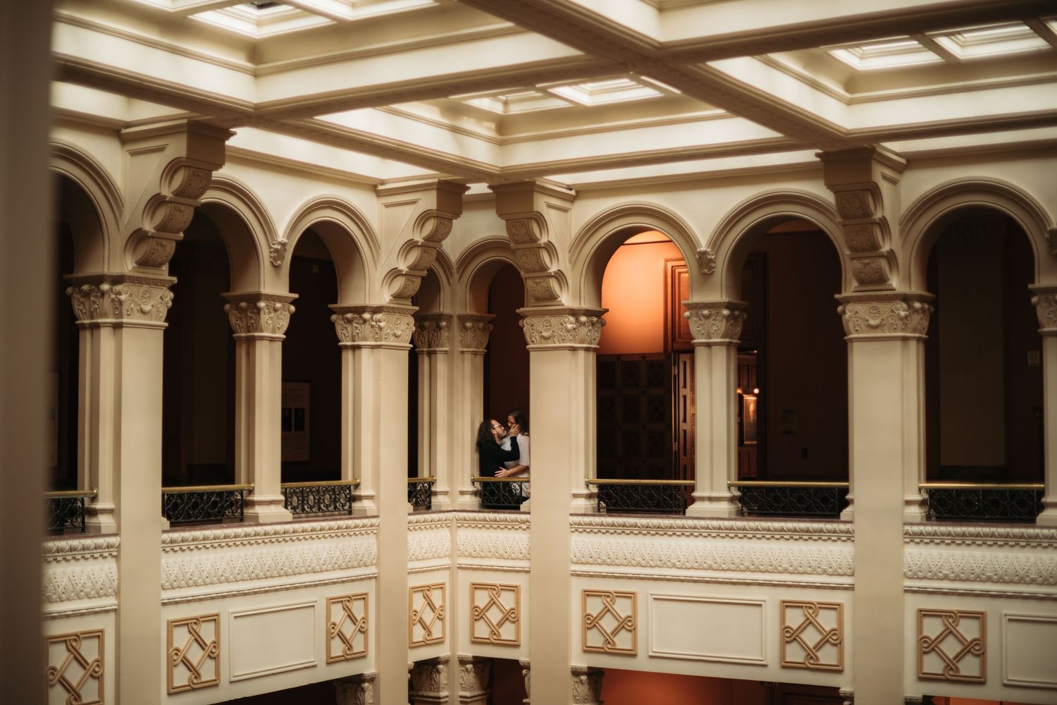 St. Paul Minnesota, Landmark Center engagement portrait session with Willow & Wren Photography.