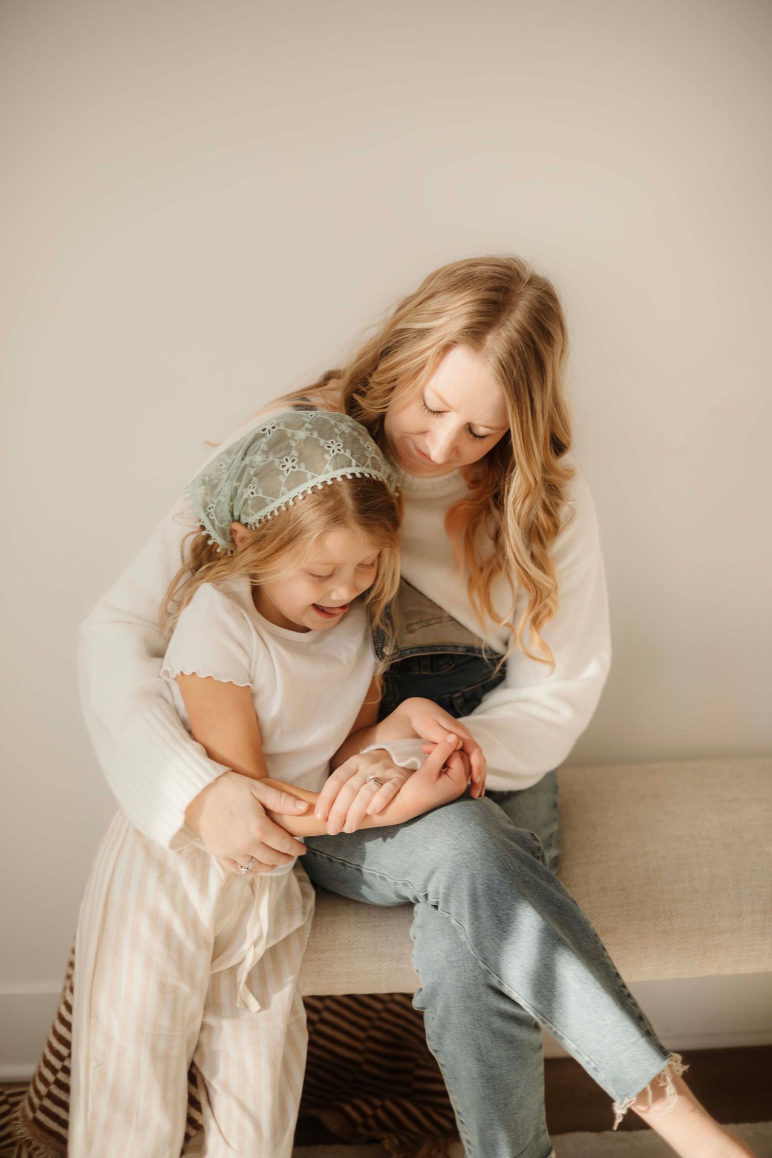 Mommy and Me photo session with Willow & Wren Photography in photography studio in Chaska, Minnesota.