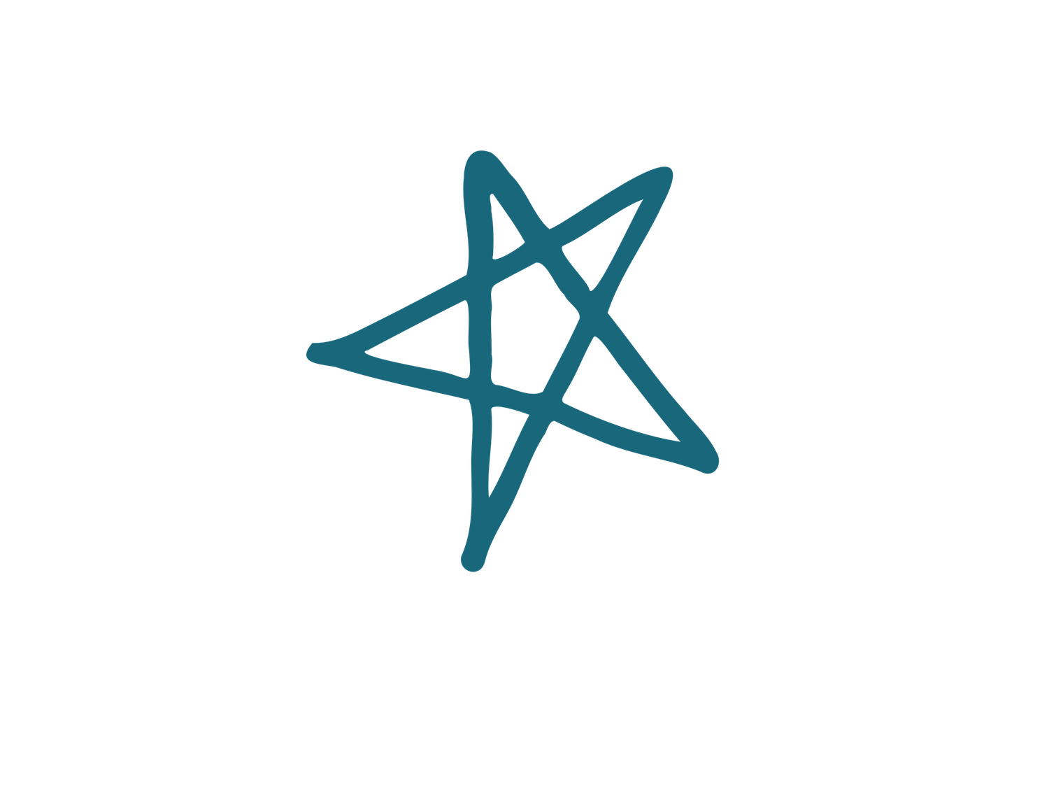 Minimalist teal hand-drawn star logo graphic on clean white background for photography brand.