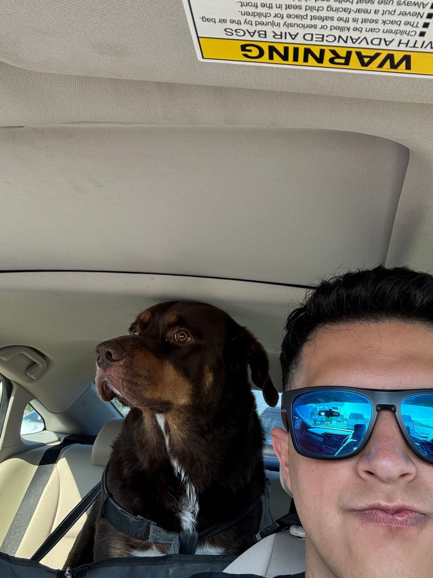 Agustin Leandro with his doggy