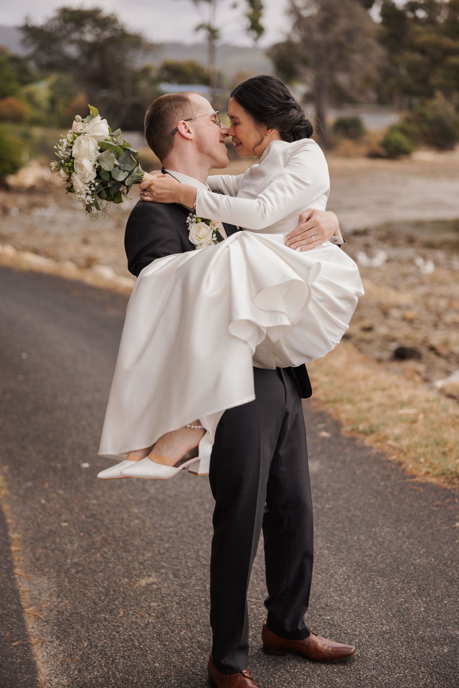 Bride and groom portrait on their wedding day