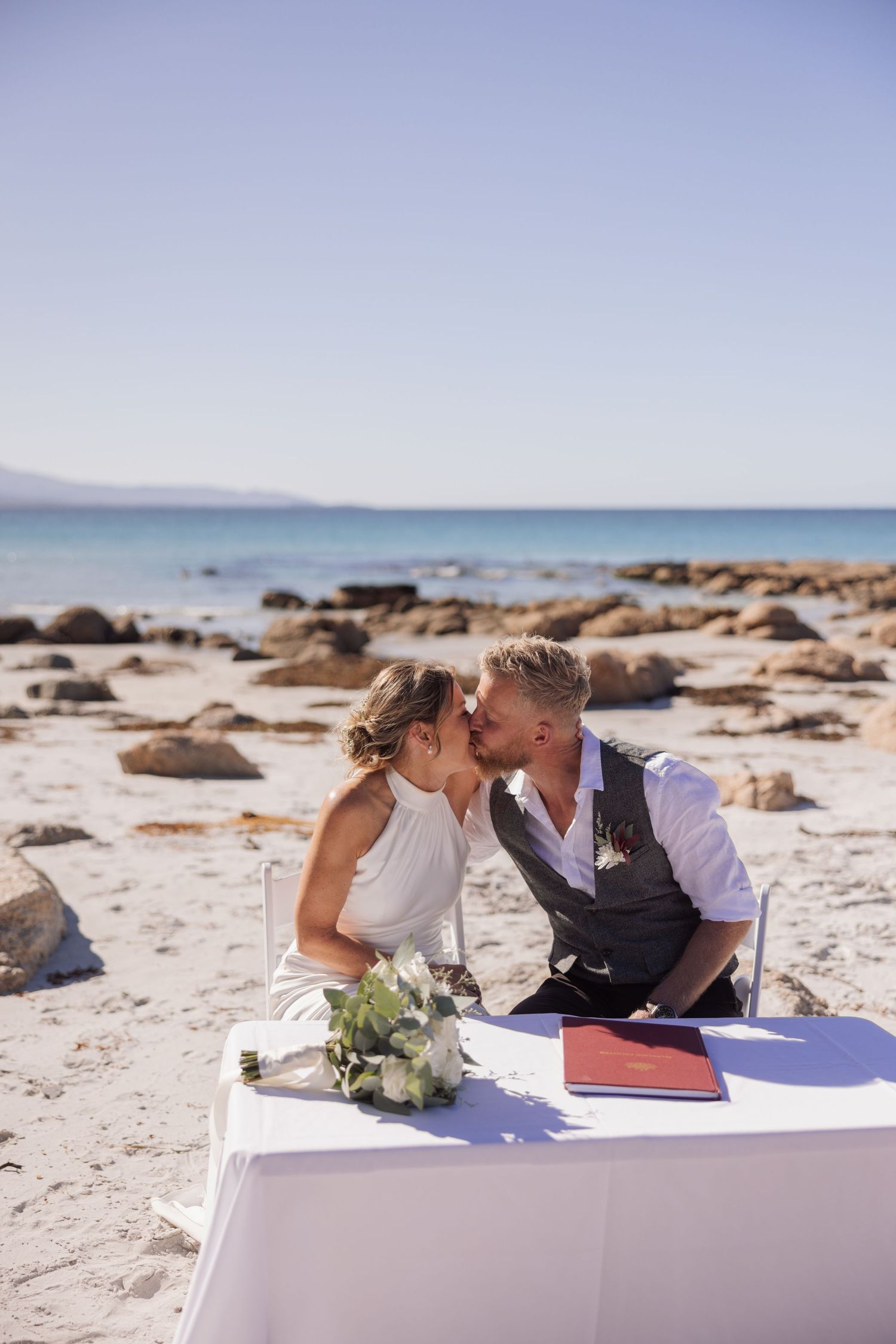 Bride and groom portrait on their wedding day