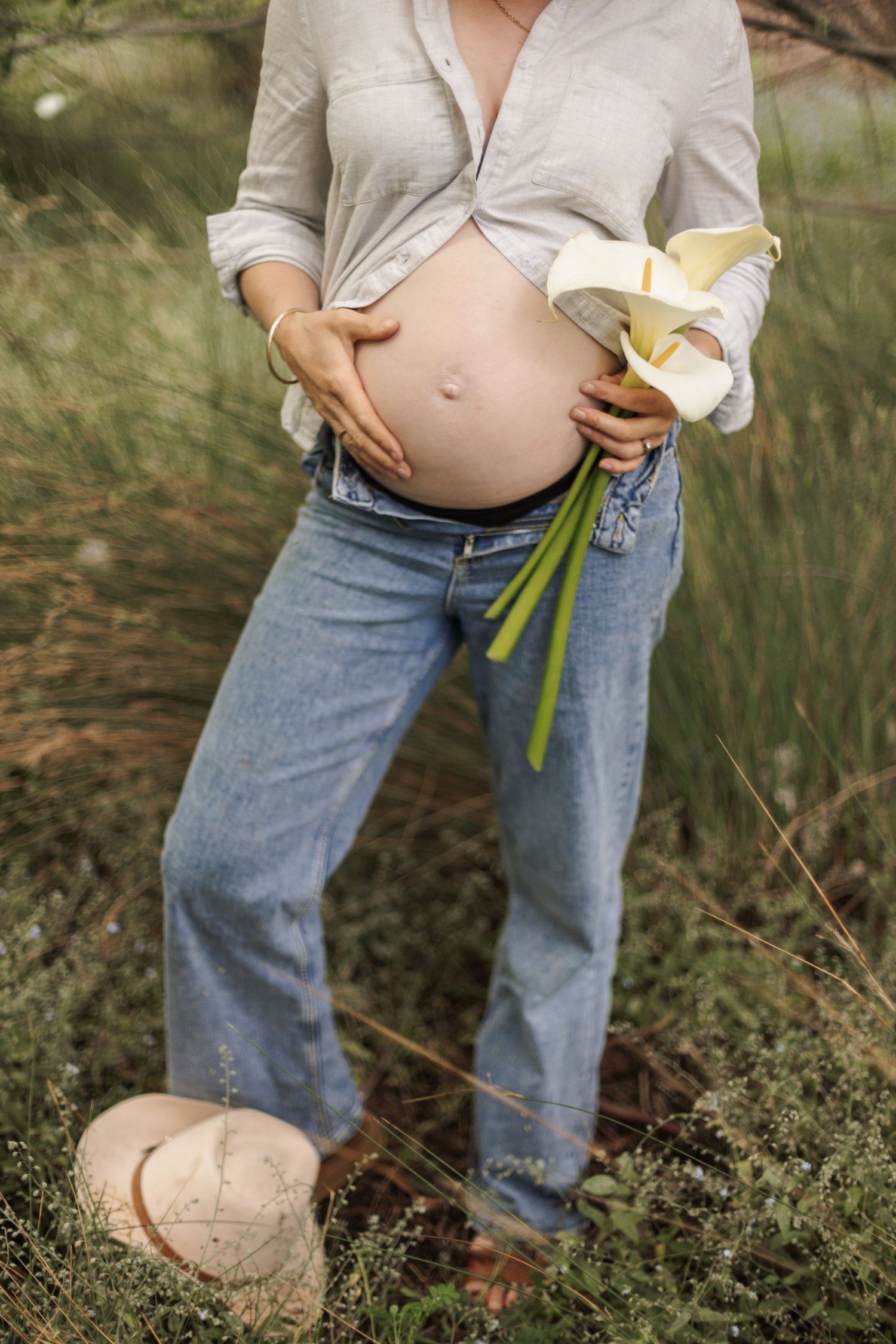 Maternity portrait session of belly