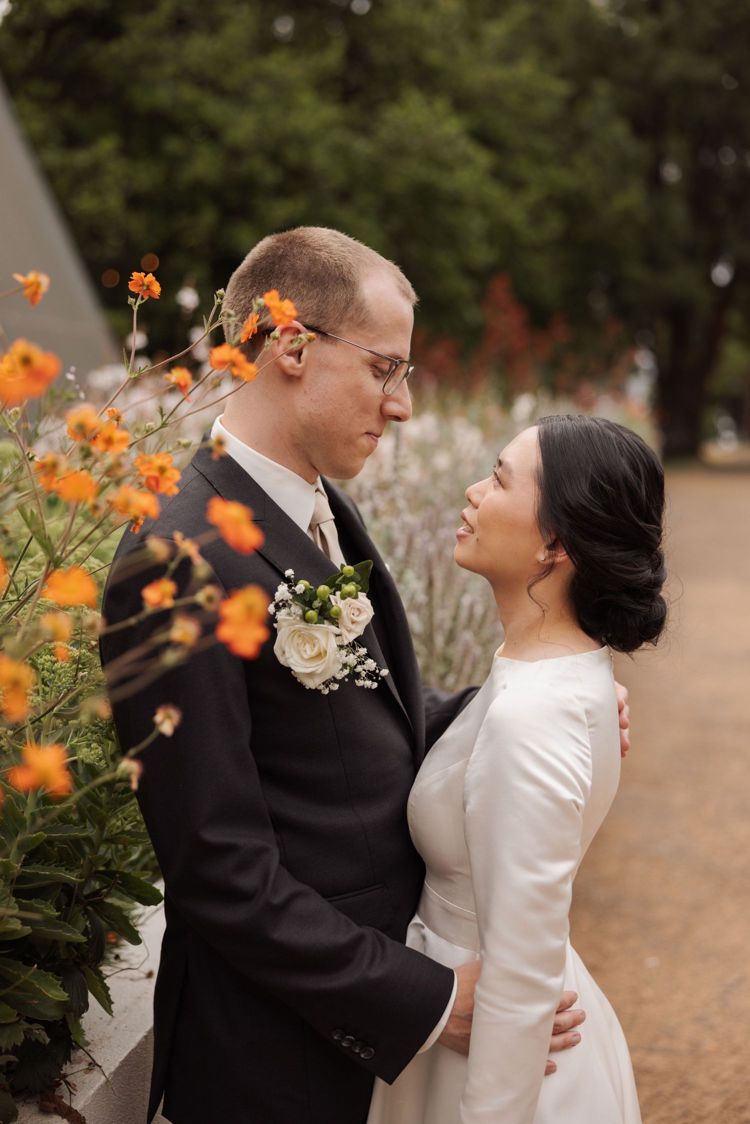 Bride and groom portrait on their wedding day