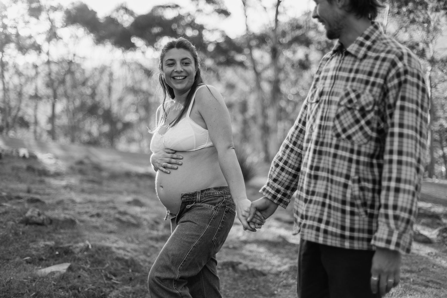 Maternity portrait session with partner