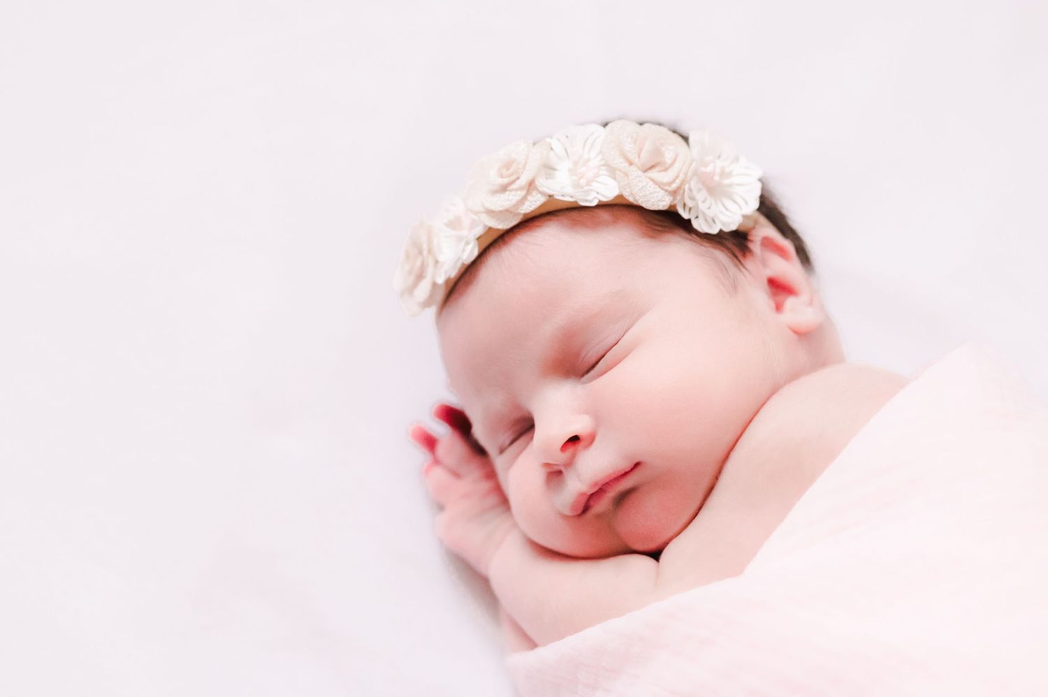 Newborn baby girl sleeping