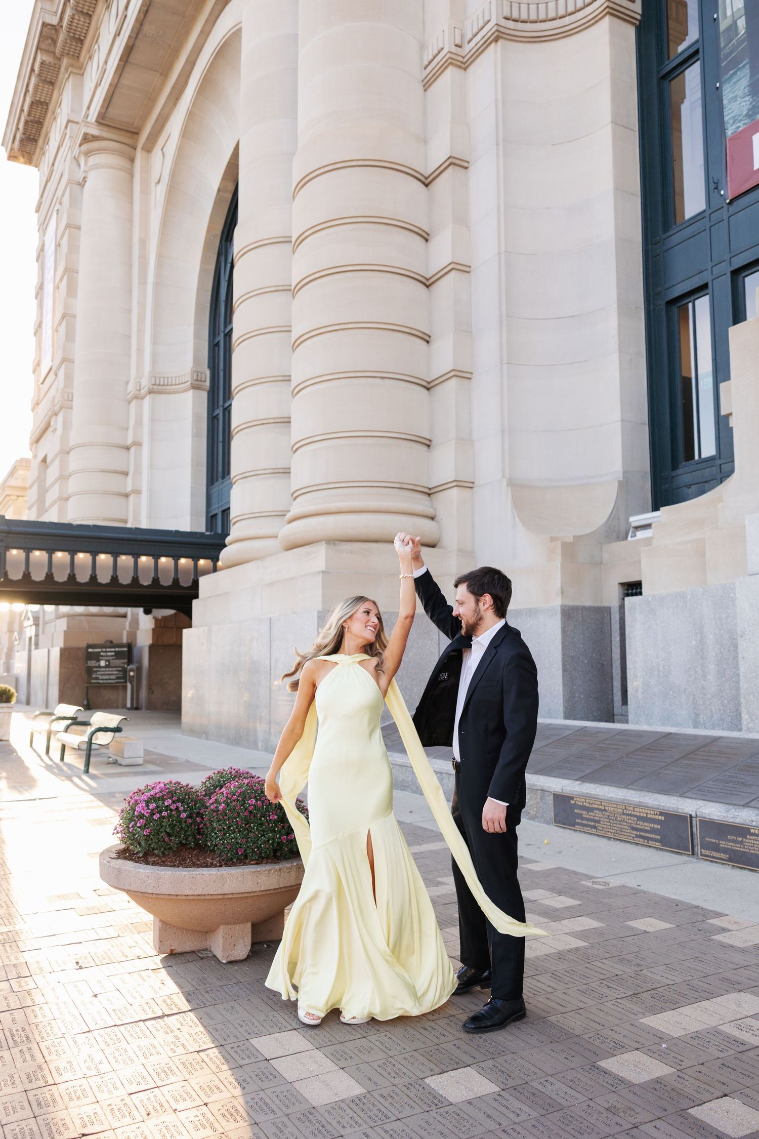 Union Station Kansas City Engagement Photo Location