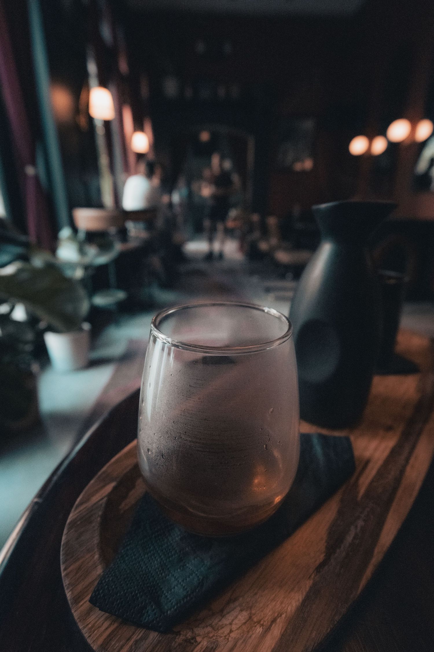 Freshly prepared iced coffee on the counter at Klerje Coffee in East Austin