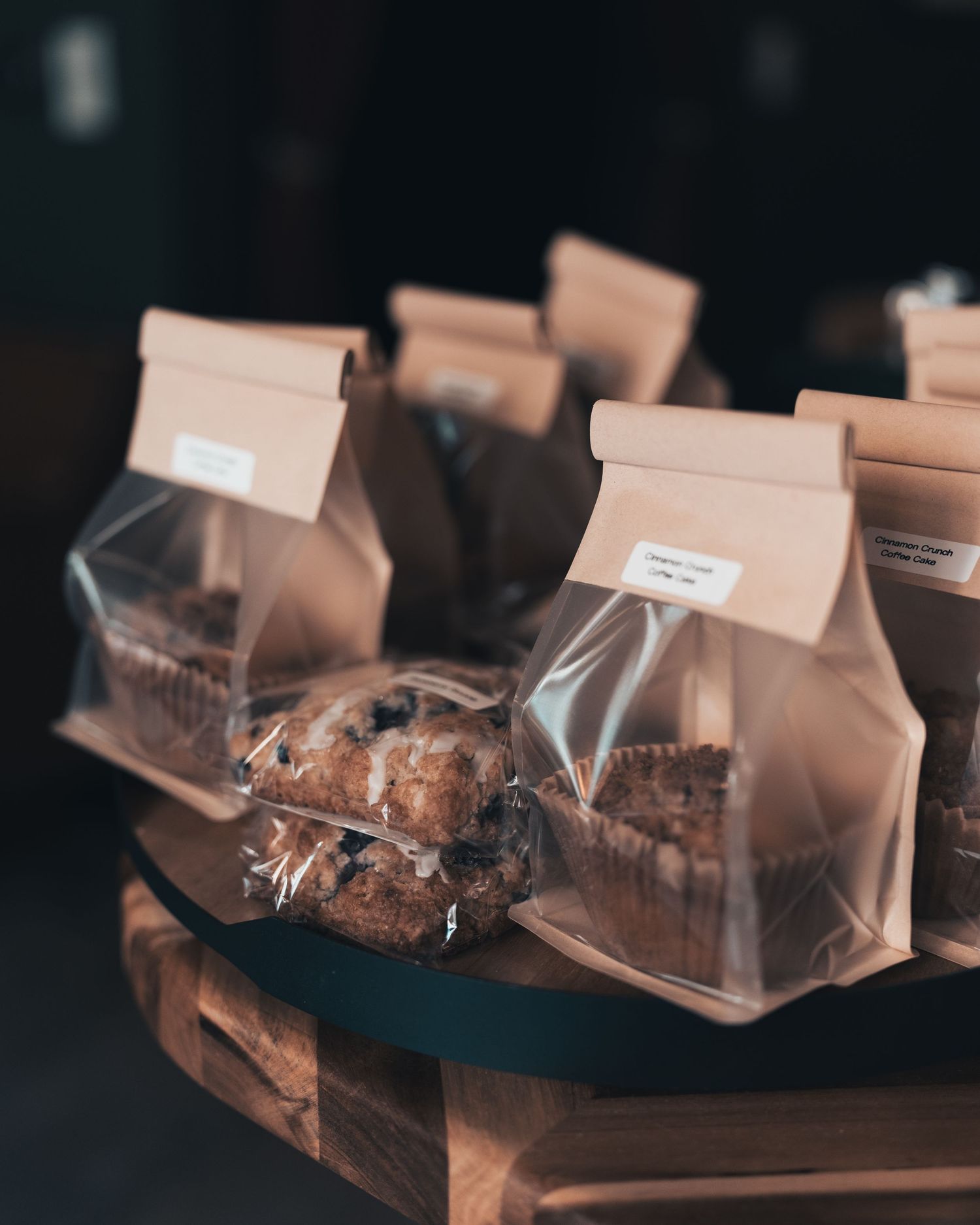 Packaged pastries displayed at Klerje Coffee in East Austin