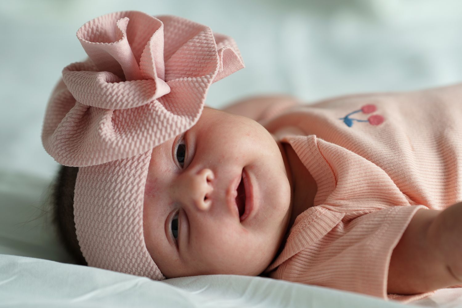 Newborn baby in natural light lifestyle photography session