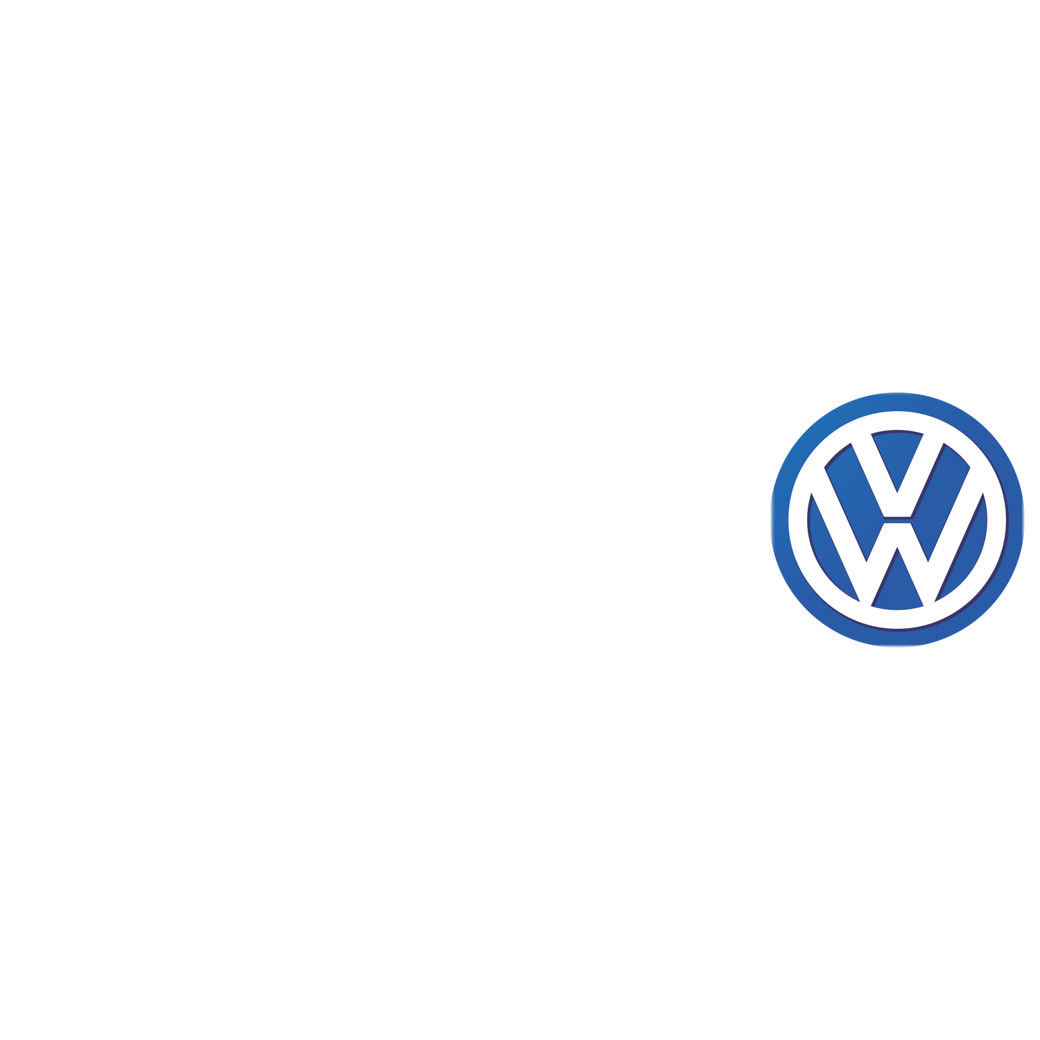Volkswagen logo featuring the iconic VW emblem in blue and white circular badge design.