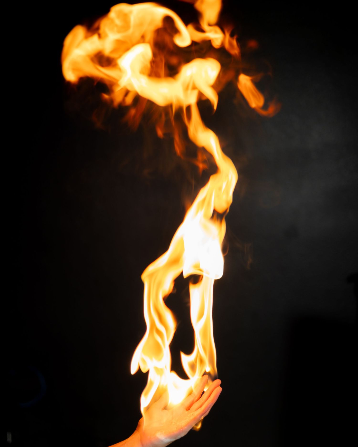 hand on fire