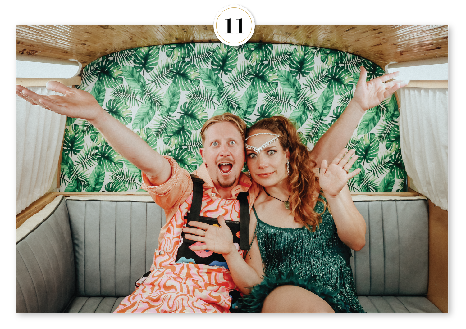 Lush tropical greenery photo booth backdrop, perfect for weddings, parties, and events seeking a fresh natural look.